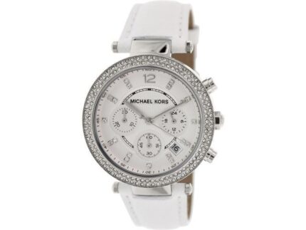 Michael Kors Heren Parker MK2277 wit lederen quartz modehorloge