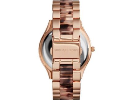 Michael Kors Mk4301 dames zwart leer analoog gouden wijzerplaat quartz polshorloge J56