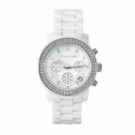 Michael Kors dames quartz chronograaf kristal wit keramisch armbandhorloge MK5188