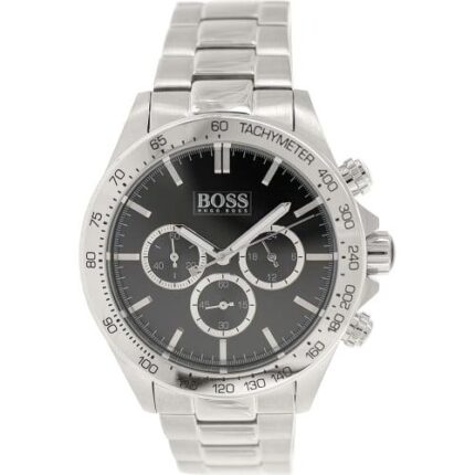 Origineel Hugo Boss 1512965 Ikon Chrono herenhorloge, kleur: zilver/zwart