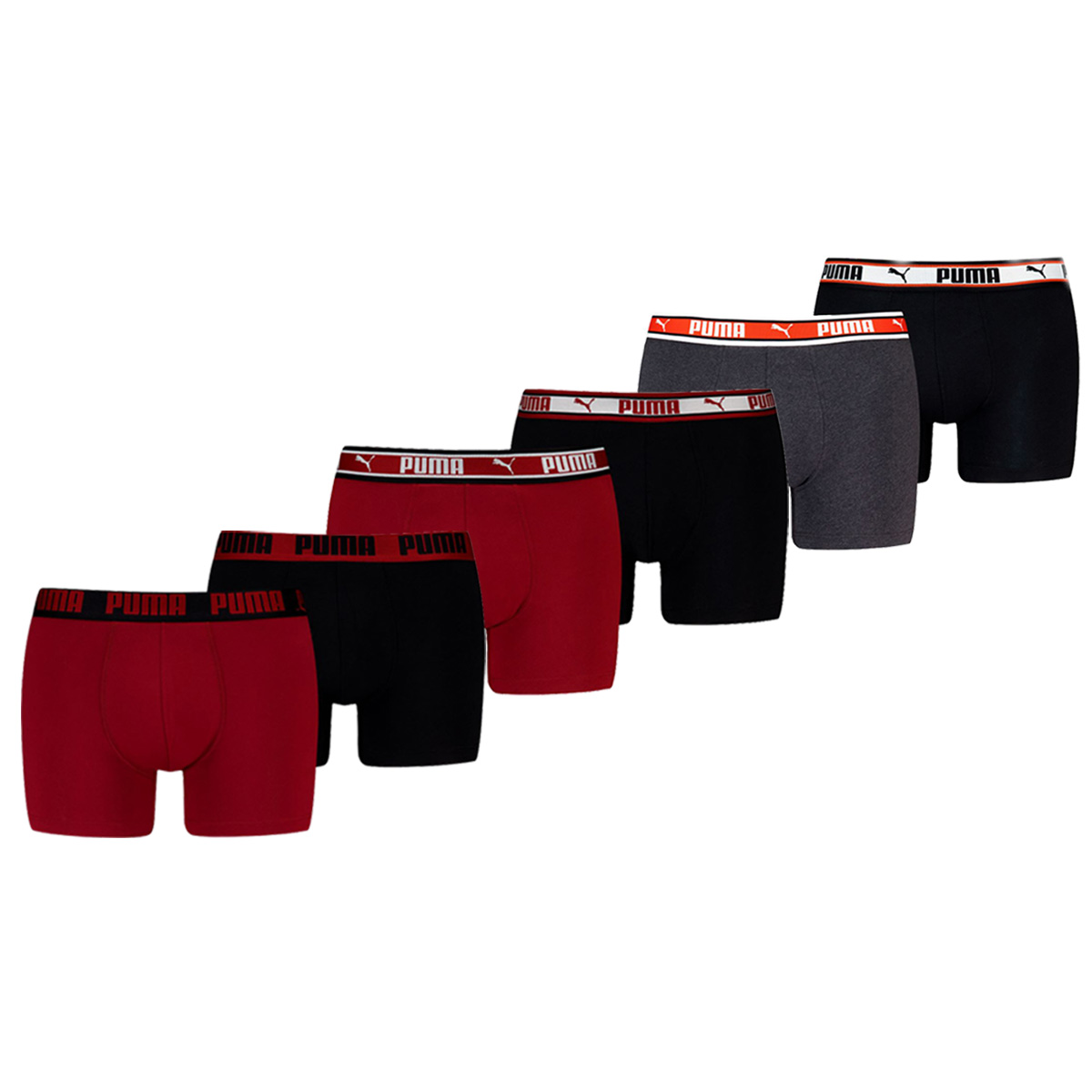 Puma-Boxershorts-6-pack-Burgundy-Black-M