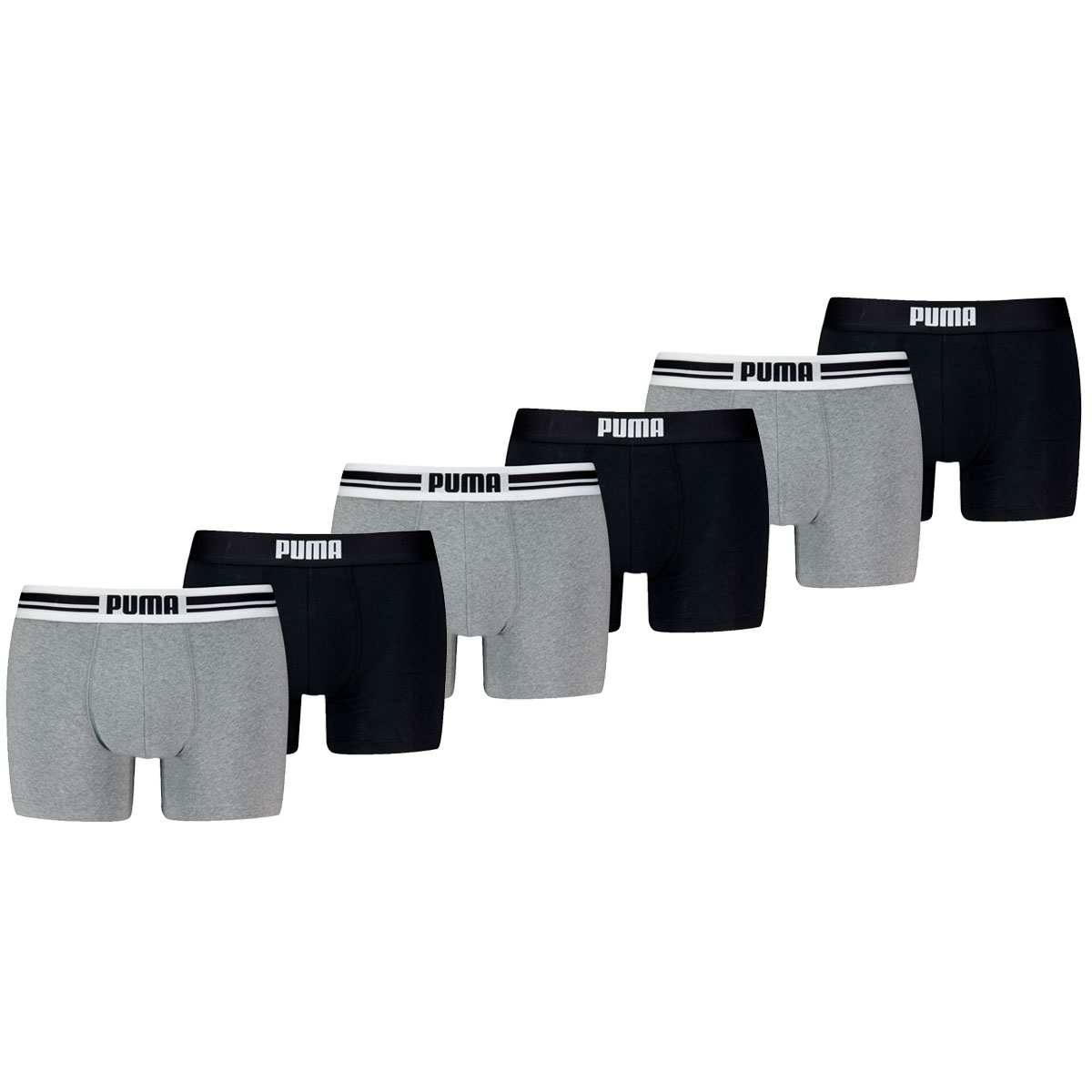 Puma-Boxershorts-Everyday-Placed-Logo-6-pack-Grey-Melange-Black-L