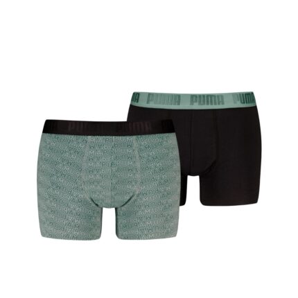 Puma Boxershorts Printed 2-pack Dark Sage / Black-XXL