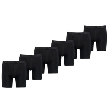 Puma Sport Boxershorts Microfiber Long 6-pack Zwart-S