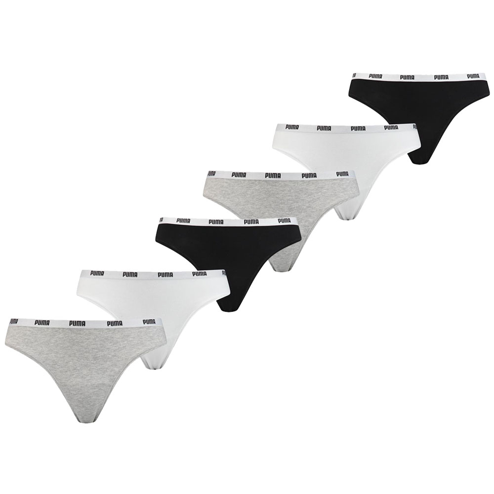 Puma-String-Dames-ZwartWitGrijs-6-Pack-XL