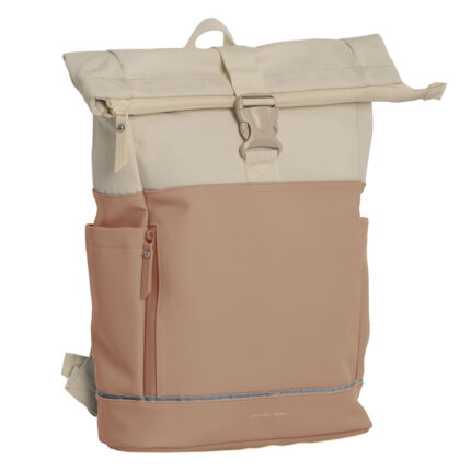 Roze Daniel Ray Pittsburgh Rolltop Rugtas Coated 15,6" Oud Roze/Beige