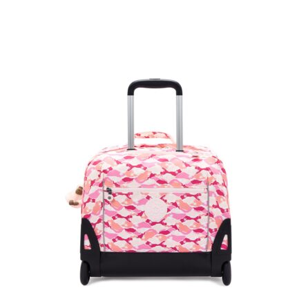 Roze Kipling Giorno Rugzak Trolley Pink Palm
