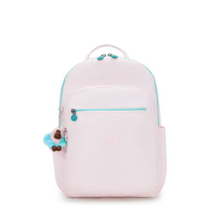 Roze Kipling Seoul College Rugzak Sea Pink Met