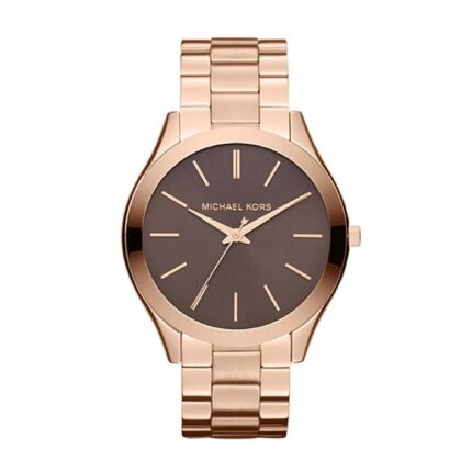 Runway Slim Dames Rose Goud Bruine Wijzerplaat Quartz Horloge MK3181