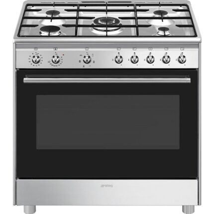 SMEG CX91GMXNLK Classici Esthetisch Fornuis met Gaskookplaat - 90 x 60 cm