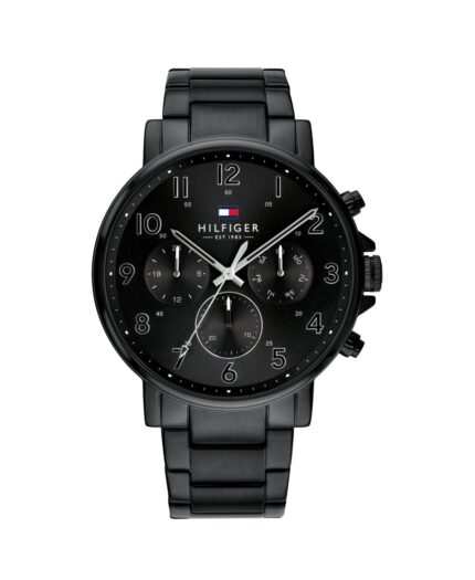 Tommy Hilfiger heren zwart roestvrijstalen armbandhorloge 44 mm