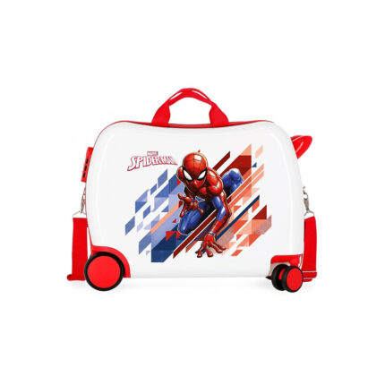 Wit Spiderman Rolling Suitcase 4 Wheels White