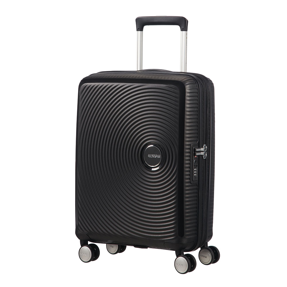 Zwart-American-Tourister-Soundbox-Spinner-55-Expandable-Bass-Black