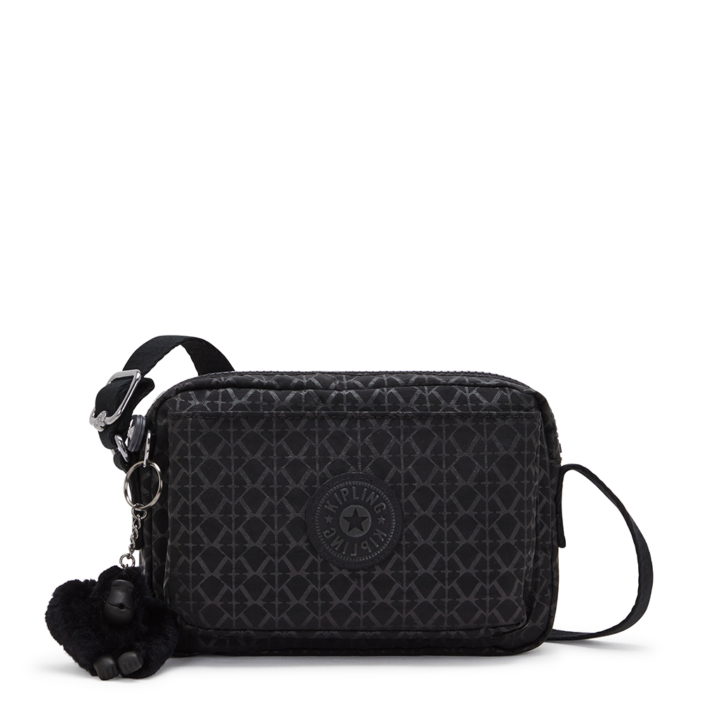 Zwart-Kipling-Abanu-Mini-Crossbody-Signature-Emb