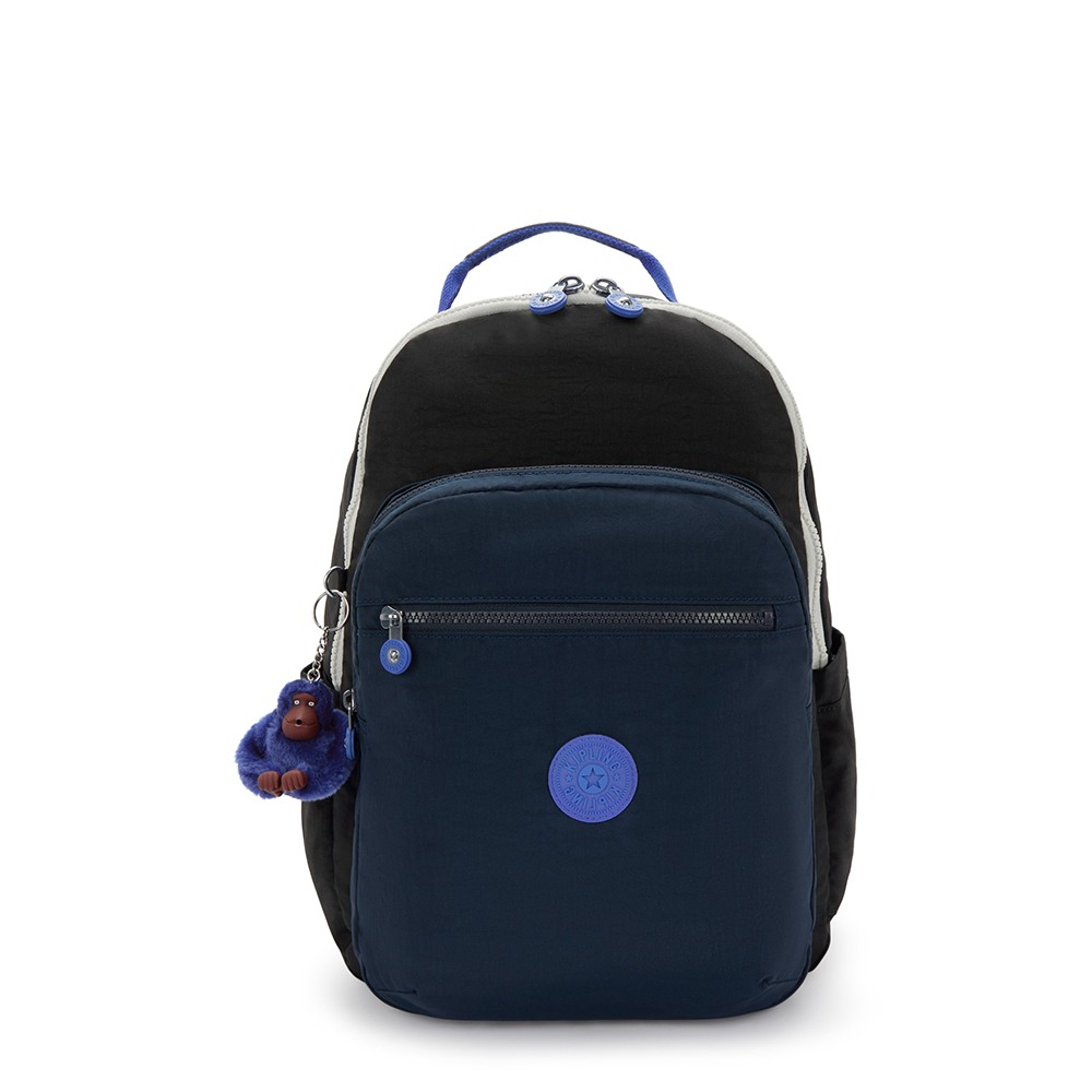 Zwart-Kipling-Seoul-College-Rugzak-True-Block