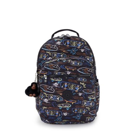 Zwart Kipling Seoul Lap 15" Rugzak Neon Skate