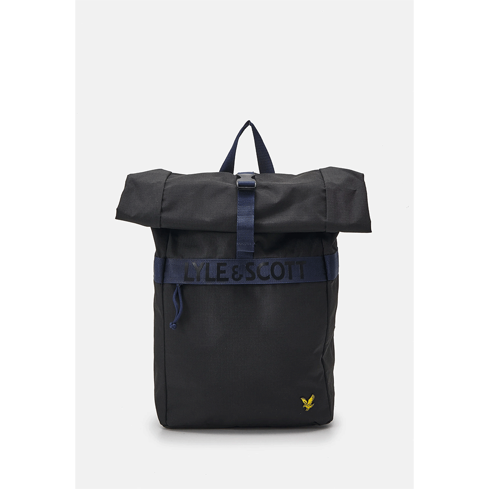 Zwart-Lyle-Scott-Recycled-Rolltop-Backpack-Black