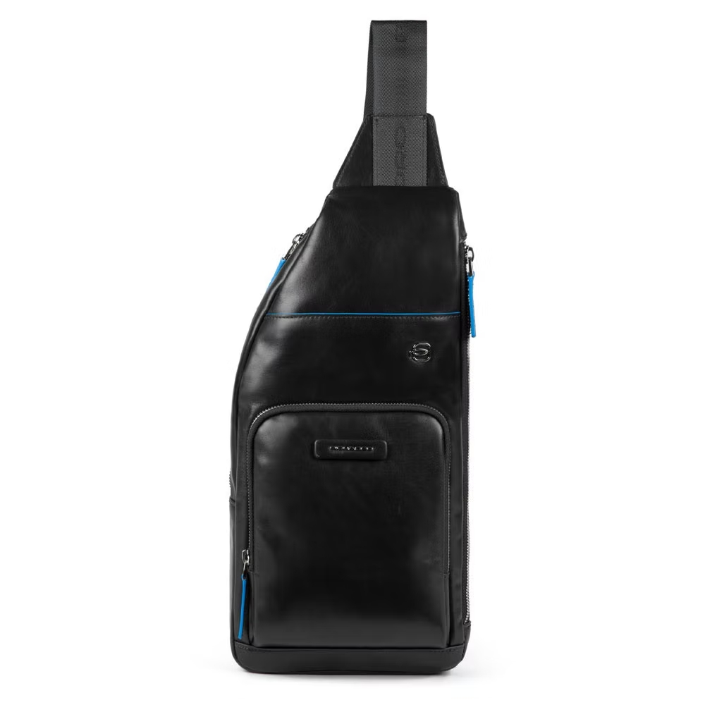 Zwart-Piquadro-Blue-Square-Mono-Sling-Bag-Black