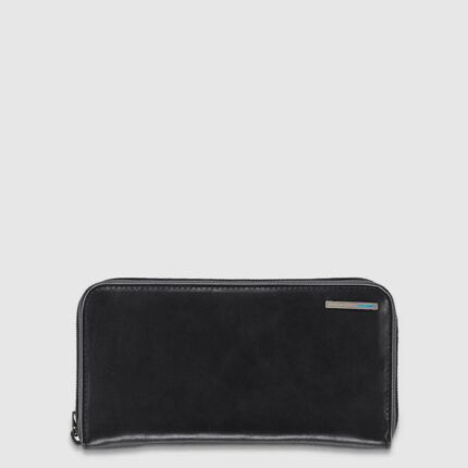 Zwart Piquadro Blue Square Women Wallet Four Dividers Black