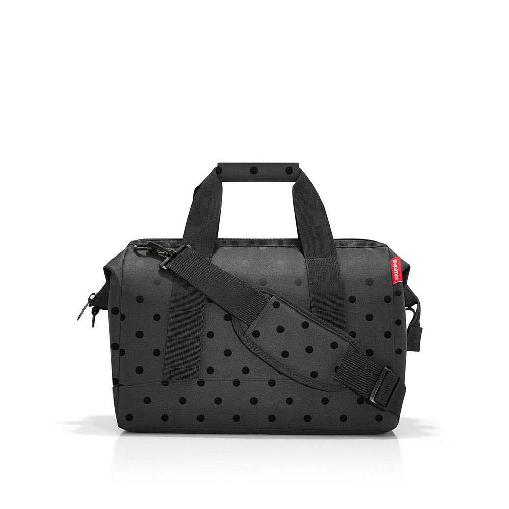 Zwart-Reisenthel-Allrounder-M-Reistas-Glossy-Dots-Black