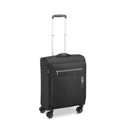 Zwart Roncato Lite Soft Cabin Spinner 4 Wheel 55 cm Nero Fumo