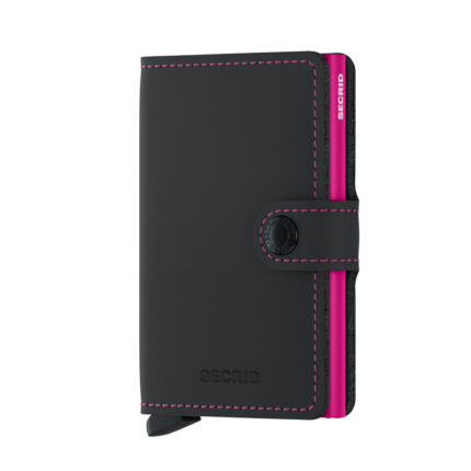 Zwart Secrid Mini Wallet Portemonnee Matte Black & Fuchsia