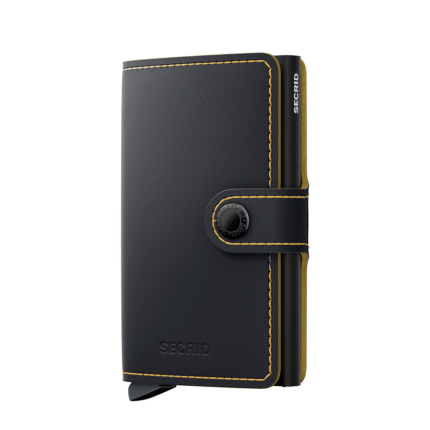 Zwart Secrid Mini Wallet Portemonnee Matte Black & Ochre