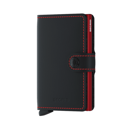 Zwart Secrid Mini Wallet Portemonnee Matte Black / Red