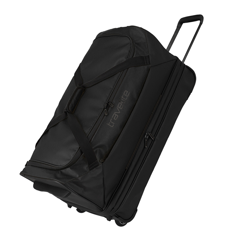Zwart-Travelite-Basics-Tarpaulin-Wheeled-Duffle-Large-70-cm-Expandable-Black