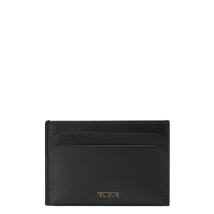 Zwart Tumi Nassau SLG Slim Card Case Wallet Black Smooth