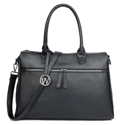 Zwart Wimona Celine Schoudertas Laptop 16 inch Black