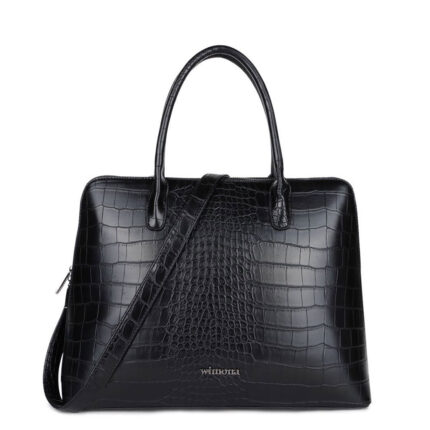 Zwart Wimona Luisa Schoudertas Croco Black