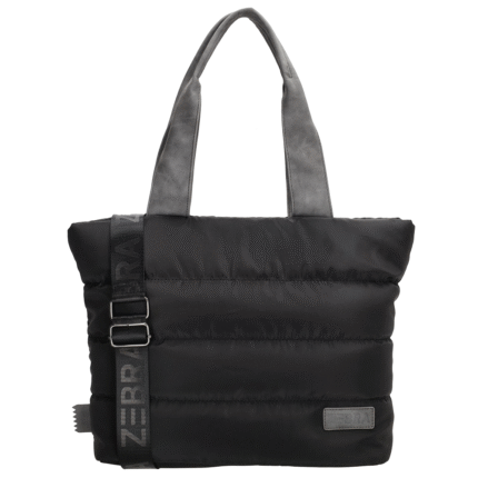 Zwart Zebra Elske Puffer Kleine Shopper Breed Zwart