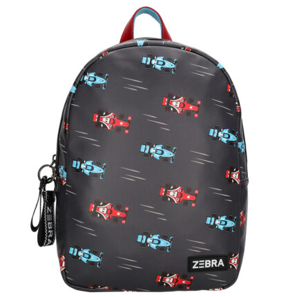 Zwart Zebra Trends Kids Rugzak M Raceauto Zwart